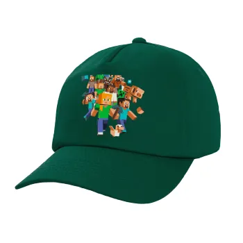 Minecraft adventure, Twill Καπέλο παιδικό Bottle Green (100% ΒΑΜΒΑΚΕΡΟ, ΠΑΙΔΙΚΟ, UNISEX)