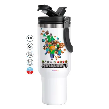 Minecraft adventure, Mega Tumbler με καπάκι, διπλού τοιχώματος (θερμό) 1,2L