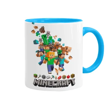 Minecraft adventure, Mug colored light blue, ceramic, 330ml