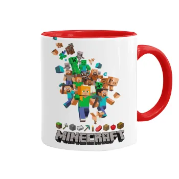 Minecraft adventure, Mug colored red, ceramic, 330ml