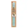 Easter Set, wooden keychain & aromatic flat Easter candle (30cm) (TURQUOISE)