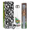 Easter candle, metallic white thermos bottle (500ml) & aromatic flat candle (30cm) (GRAY)
