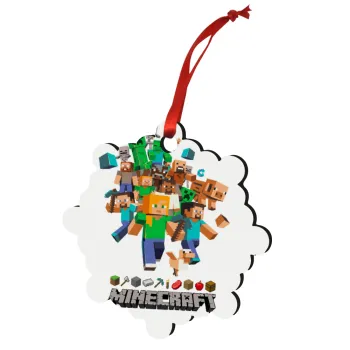 Minecraft adventure, Christmas ornament snowflake wooden 7.5cm