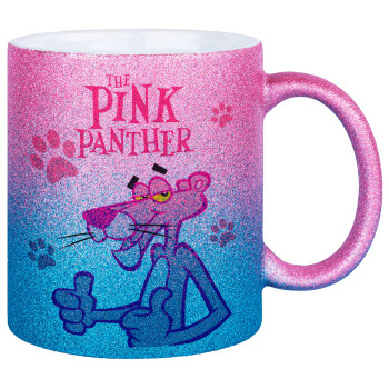 The pink panther, Κούπα Χρυσή/Μπλε Glitter, κεραμική, 330ml