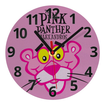 The pink panther, Ρολόι τοίχου γυάλινο (20cm)
