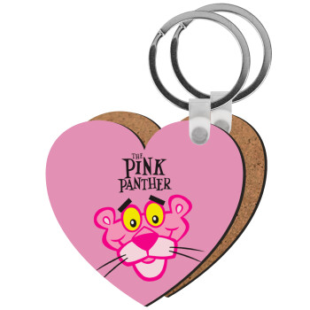 The pink panther, Μπρελόκ Ξύλινο καρδιά MDF