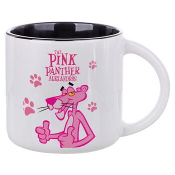 The pink panther, Κούπα κεραμική 400ml Λευκή/Μαύρη