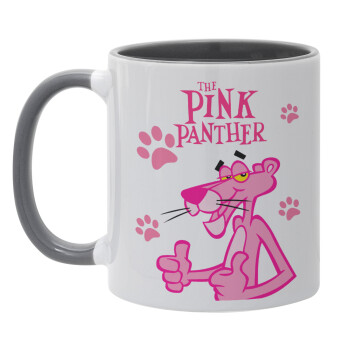 The pink panther, Κούπα χρωματιστή γκρι, κεραμική, 330ml