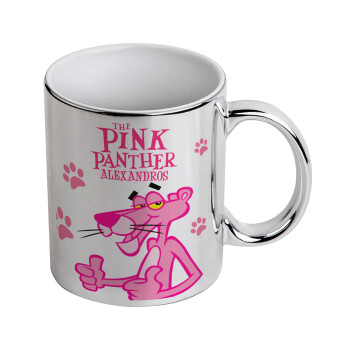 The pink panther, Mug ceramic, silver mirror, 330ml