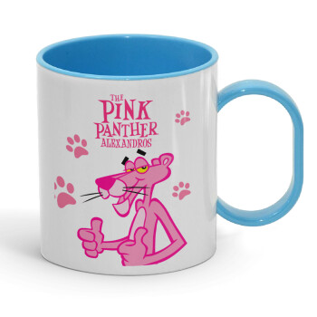 The pink panther, Κούπα (πλαστική) (BPA-FREE) Polymer Μπλε για παιδιά, 330ml