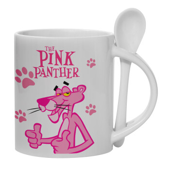 The pink panther, Κούπα, κεραμική με κουταλάκι, 330ml (1 τεμάχιο)
