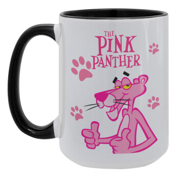The pink panther, Κούπα Mega 15oz, κεραμική Μαύρη, 450ml