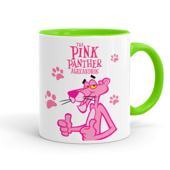 The pink panther, Mug colored light green, ceramic, 330ml