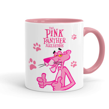 The pink panther, Mug colored pink, ceramic, 330ml
