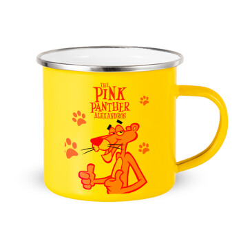 The pink panther, Yellow Enamel Metallic Cup 360ml
