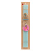 Easter Set, wooden keychain & aromatic flat Easter candle (30cm) (TURQUOISE)