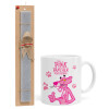Easter Set, Ceramic Cup (330ml) & Easter aromatic flat candle (30cm) (GRAY)