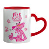 Mug heart red handle, ceramic, 330ml