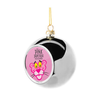 The pink panther, Silver 8cm Christmas tree ball ornament