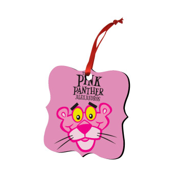 The pink panther, Στολίδι Χριστουγεννιάτικο στολίδι polygon ξύλινο 7.5cm