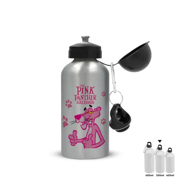 The pink panther — Metallic water jug, Silver, aluminum 500ml