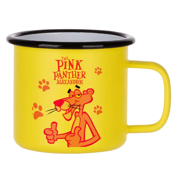 The pink panther — Κούπα Μεταλλική εμαγιέ ΜΑΤ Κίτρινη 360ml