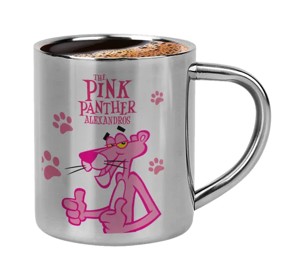The pink panther — Double-wall metal cup for espresso (220ml)
