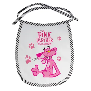 The pink panther, Σαλιάρα μωρού αλέκιαστη με κορδόνι Μαύρη