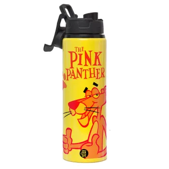 The pink panther, Μεταλλικό παγούρι νερού με καπάκι ασφαλείας, αλουμινίου 850ml
