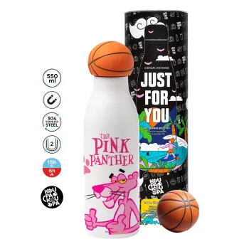The pink panther, Μπάλα μπάσκετ μεταλλικό παγούρι θερμός, διπλού τοιχώματος, 550ml