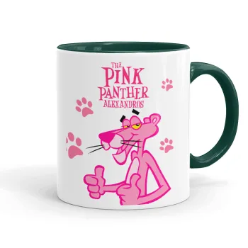 The pink panther, Κούπα χρωματιστή πράσινη, κεραμική, 330ml