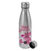 Metallic water bottle, stainless steel, 750ml