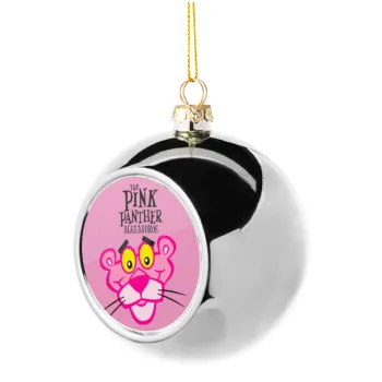The pink panther, Silver 8cm Christmas tree ball ornament