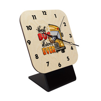 Best bus driver ever!, Quartz Table clock in natural wood (10cm)