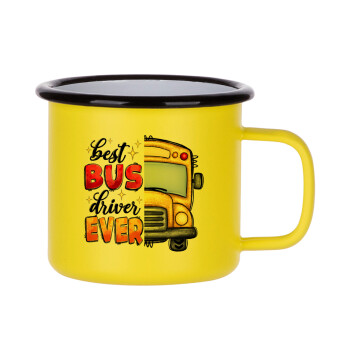 Best bus driver ever!, Κούπα Μεταλλική εμαγιέ ΜΑΤ Κίτρινη 360ml