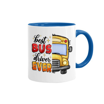 Best bus driver ever!, Mug colored blue, ceramic, 330ml
