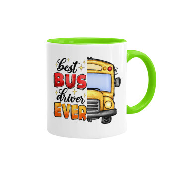 Best bus driver ever!, Κούπα χρωματιστή βεραμάν, κεραμική, 330ml