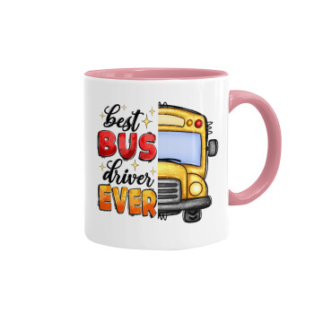 Best bus driver ever!, Mug colored pink, ceramic, 330ml