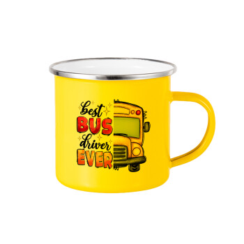 Best bus driver ever!, Yellow Enamel Metallic Cup 360ml