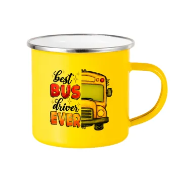 Best bus driver ever!, Yellow Enamel Metallic Cup 360ml