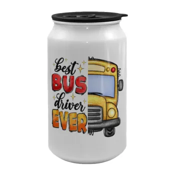 Best bus driver ever!, Κούπα ταξιδιού μεταλλική με καπάκι (tin-can) 500ml