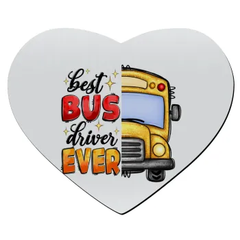 Best bus driver ever!, Mousepad καρδιά 23x20cm