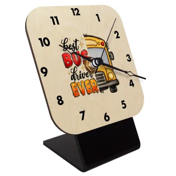 Best bus driver ever!, Quartz Table clock in natural wood (10cm)