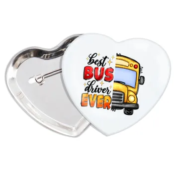 Best bus driver ever!, Κονκάρδα παραμάνα καρδιά (57x52mm)