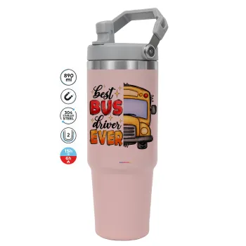 Best bus driver ever!, Pink color, 890ml (30oz) stainless Steel Tumbler with Handle