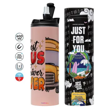 Best bus driver ever!, Tumbler stainless steel PINK 600ml