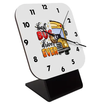 Best bus driver ever!, Quartz Wooden table clock with hands (10cm)