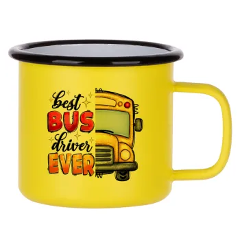 Best bus driver ever!, Κούπα Μεταλλική εμαγιέ ΜΑΤ Κίτρινη 360ml