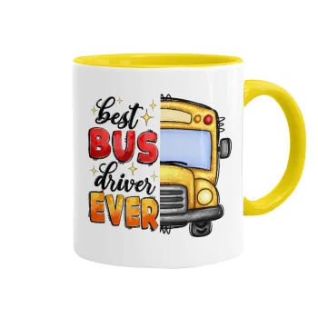 Best bus driver ever!, Mug colored yellow, ceramic, 330ml