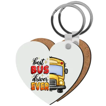 Best bus driver ever!, Μπρελόκ Ξύλινο καρδιά MDF